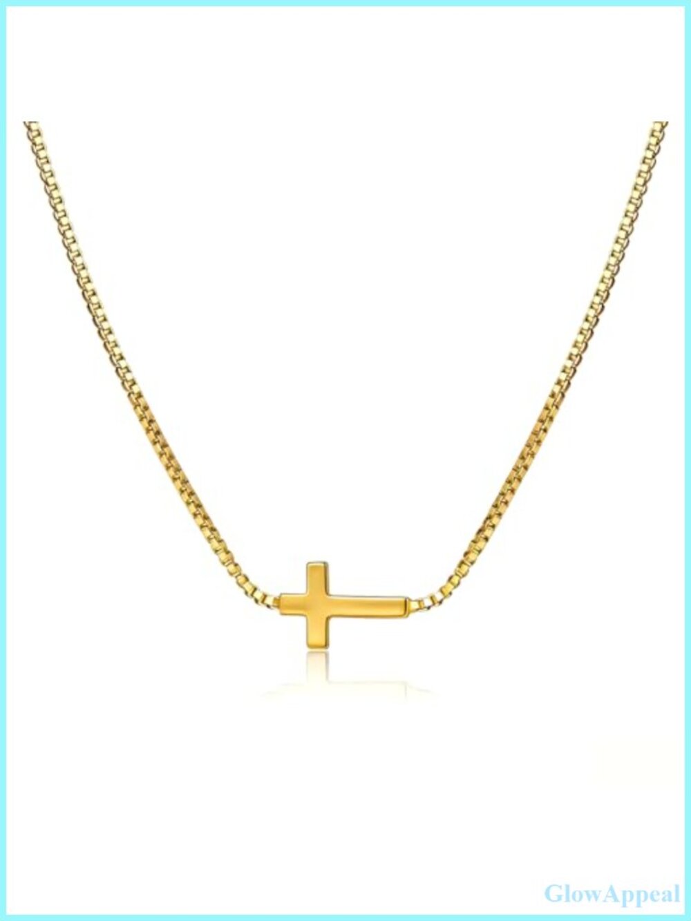18K Gold Plated Dainty Cross Pendant Necklace Adjustable 15+2in Women's Jewelry